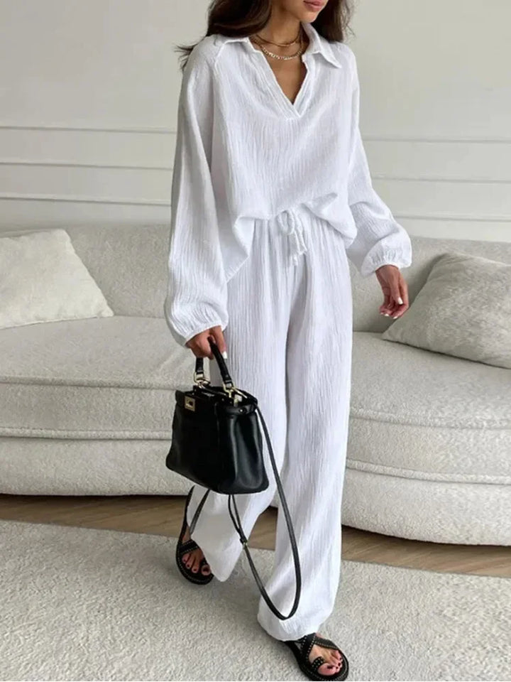 Mira Button-Up skjorta &amp; Culottes Set
