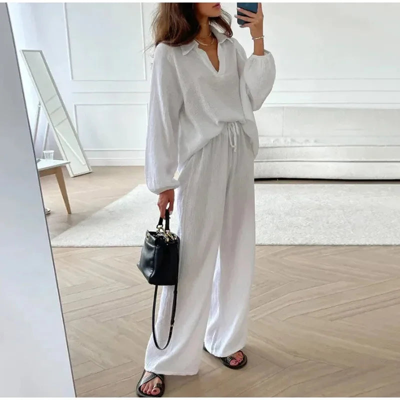 Mira Button-Up skjorta &amp; Culottes Set